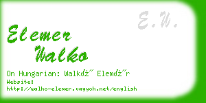 elemer walko business card